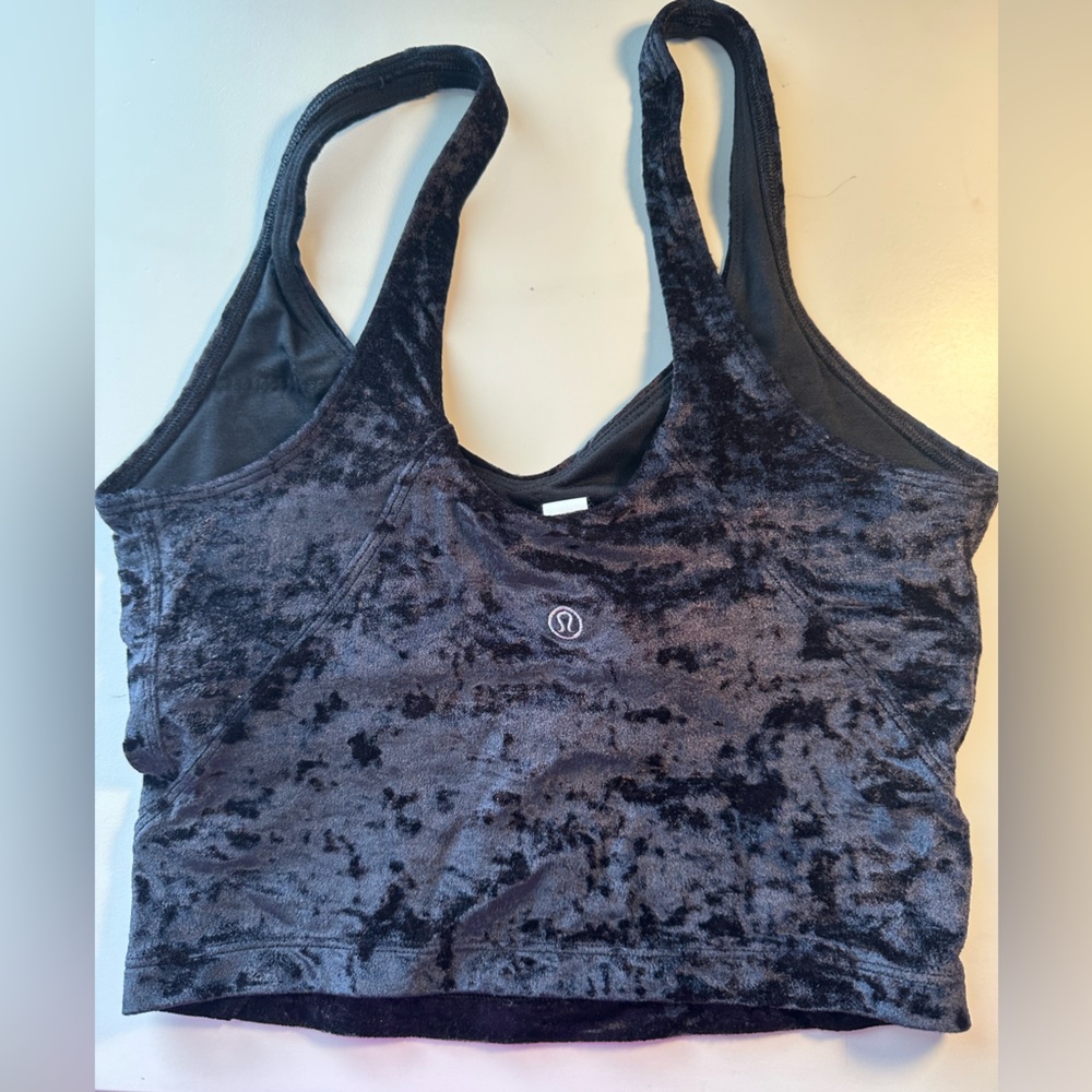 Lululemon Limited Edition Align Velour Tank in Crushed Velvet Black, size 4. - Picture 3 of 6